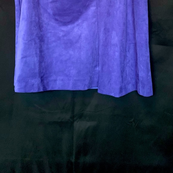 NWT Anthropologie Blue Faux Suede Skirt - Picture 5 of 13